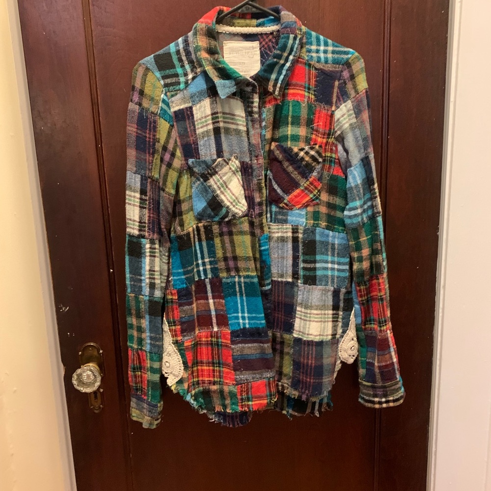 Free People Wool Plaid Shirt